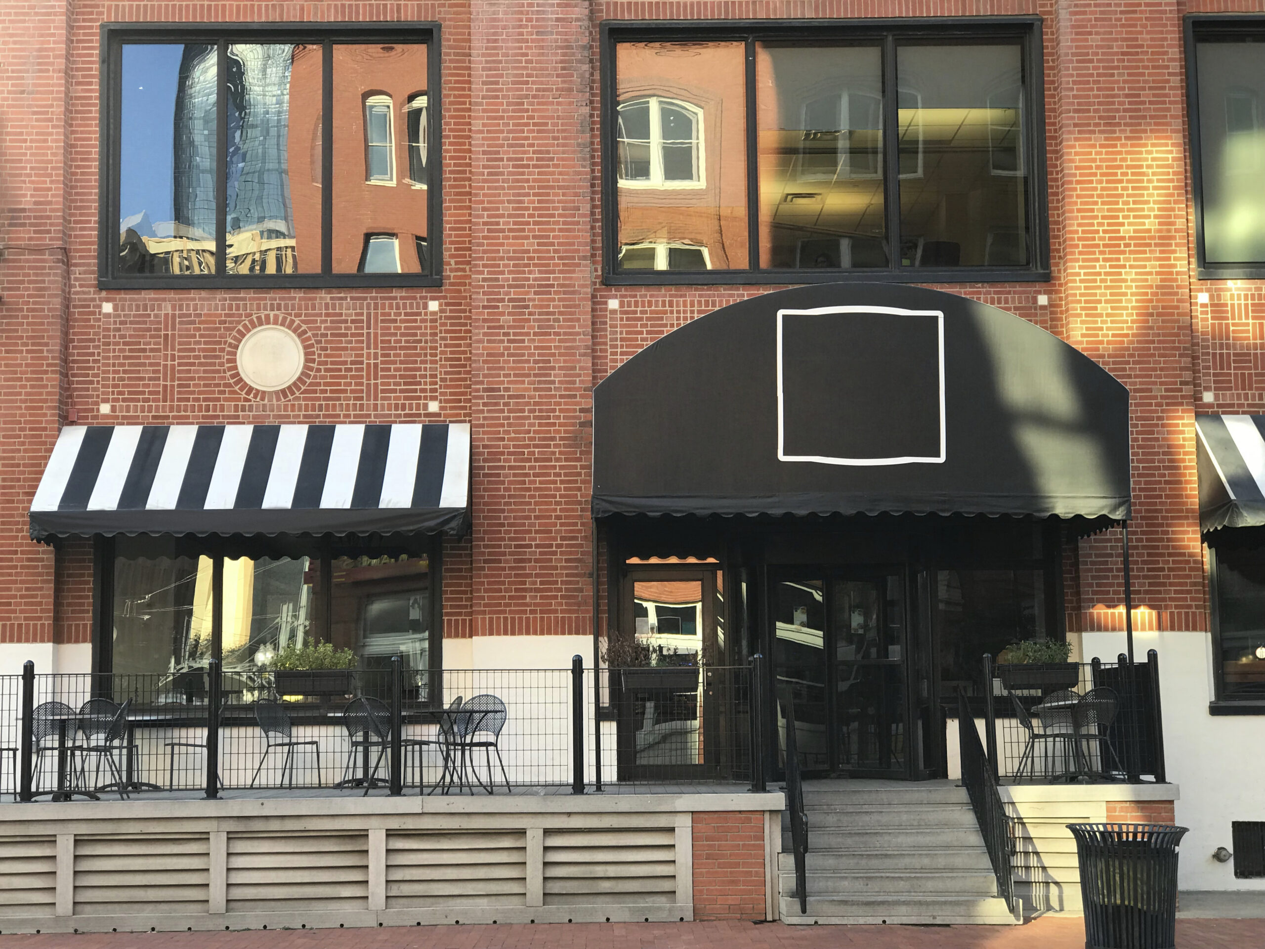 Outdoor seating at a restaurant